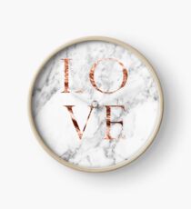 Rose gold marble LOVE Clock