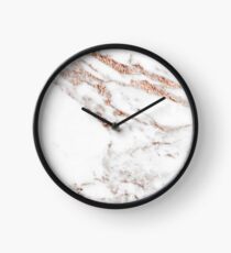 Rose gold vein marble Clock
