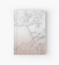Rose Gold Glitter auf Marmor Notizbuch