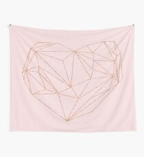 Rose gold geometric heart Wall Tapestry