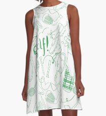 Golf pattern green A-Line Dress