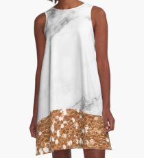 Marble rose gold glitter A-Line Dress