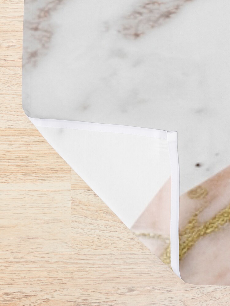 Alternate view of Rose gold marble blended Shower Curtain