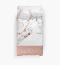 Rose gold marble and foil Duvet Cover