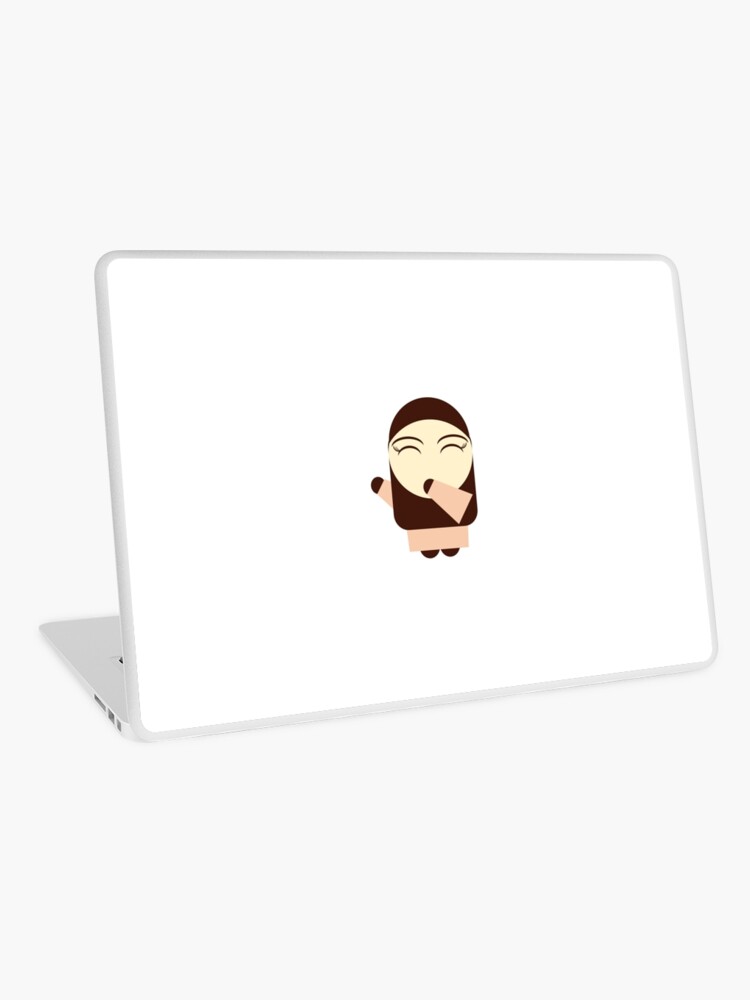 Cute Muslimah With Hijab Cartoon Character In Orange Abaya Laptop