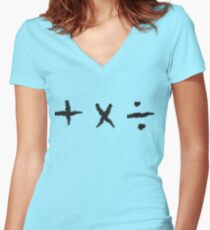 Plus, Multiply, Divide Women's Fitted V-Neck T-Shirt