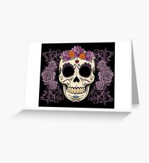 Vintage Skull and Roses Greeting Card