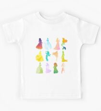 Princesses Watercolor Silhouette Kids Tee