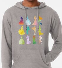 Prinzessinnen Aquarell Silhouette Leichter Hoodie