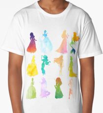 Princesses Watercolor Silhouette Long T-Shirt