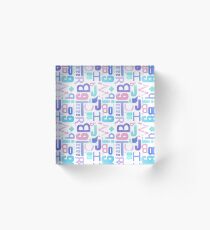 Letterpress Pastel Pattern Acrylic Block