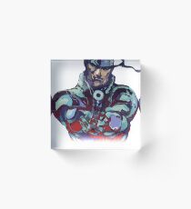 Metal Gear Solid Snake Classic RARE Design 100% Redrawn In Adobe Ilustrator Vector Format. Acrylic Block
