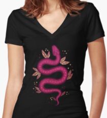 Snake Women's Fitted V-Neck T-Shirt