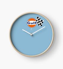 Gulf Racing checkered Clock