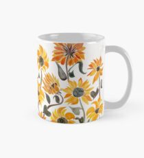Sunflower Watercolor – Yellow & Black Palette Classic Mug