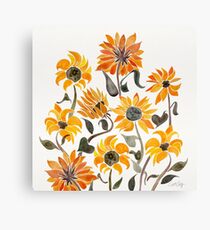 Sunflower Watercolor – Yellow & Black Palette Canvas Print