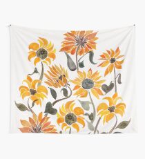 Tela decorativa Acuarela Girasol - Paleta amarilla y negra