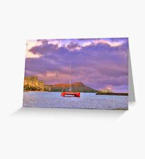Diamond Head Sunset over Waikiki Greeting Card