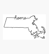 Massachusetts Home State Outline Photographic Print