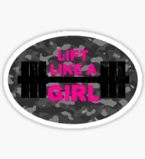 Lift Like A Girl Grayscale Camo Patch Sticker