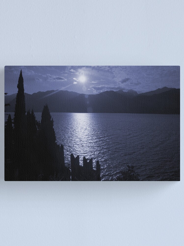 Alternate view of Lago di Garda, in blue Canvas Print