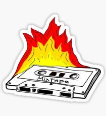 Mixtape on Fire Art Sticker