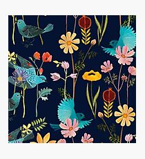 flores y pajaros Photographic Print