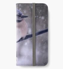 Bluejay In A Snowstorm iPhone Wallet/Case/Skin