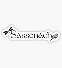 Outlander - Sassenach with dragonfly and thistle Sticker