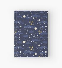cosmos, moon and stars. Astronomy pattern Hardcover Journal