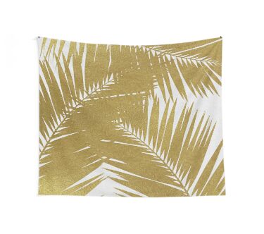 Gold Palm Leaf III Wall Tapestry