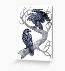 Tarjeta de felicitación Hugin y Munin