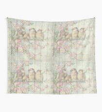 Tela decorativa Vintage Shabby Chic Gorgeous Floral Faded Birds Design