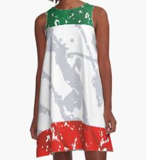 Italy grunge vintage flag A-Line Dress