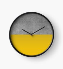 Concrete and Mustard Color Block Clock
