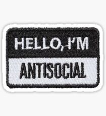 Hello Im Antisocial Patch Sticker