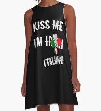 Kiss Me I’m Italian St Patrick’s Day Irish Italia A-Line Dress