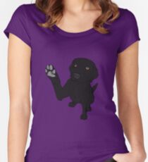 Camiseta entallada de cuello ancho Dame Paw - - Black Lab