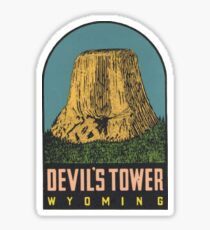 Devil's Tower National Monument Vintage Travel Decal - Wyoming USA Sticker