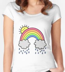 Rainbow Above the Clouds Fitted Scoop T-Shirt