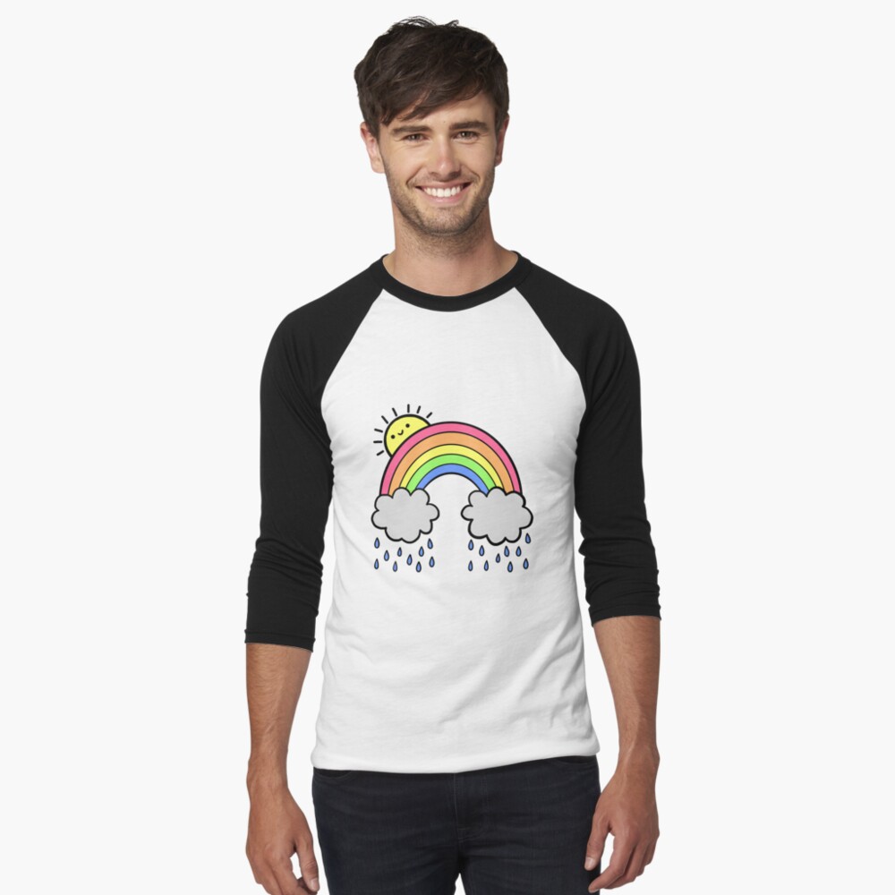 Rainbow Above the Clouds Baseball ¾ Sleeve T-Shirt
