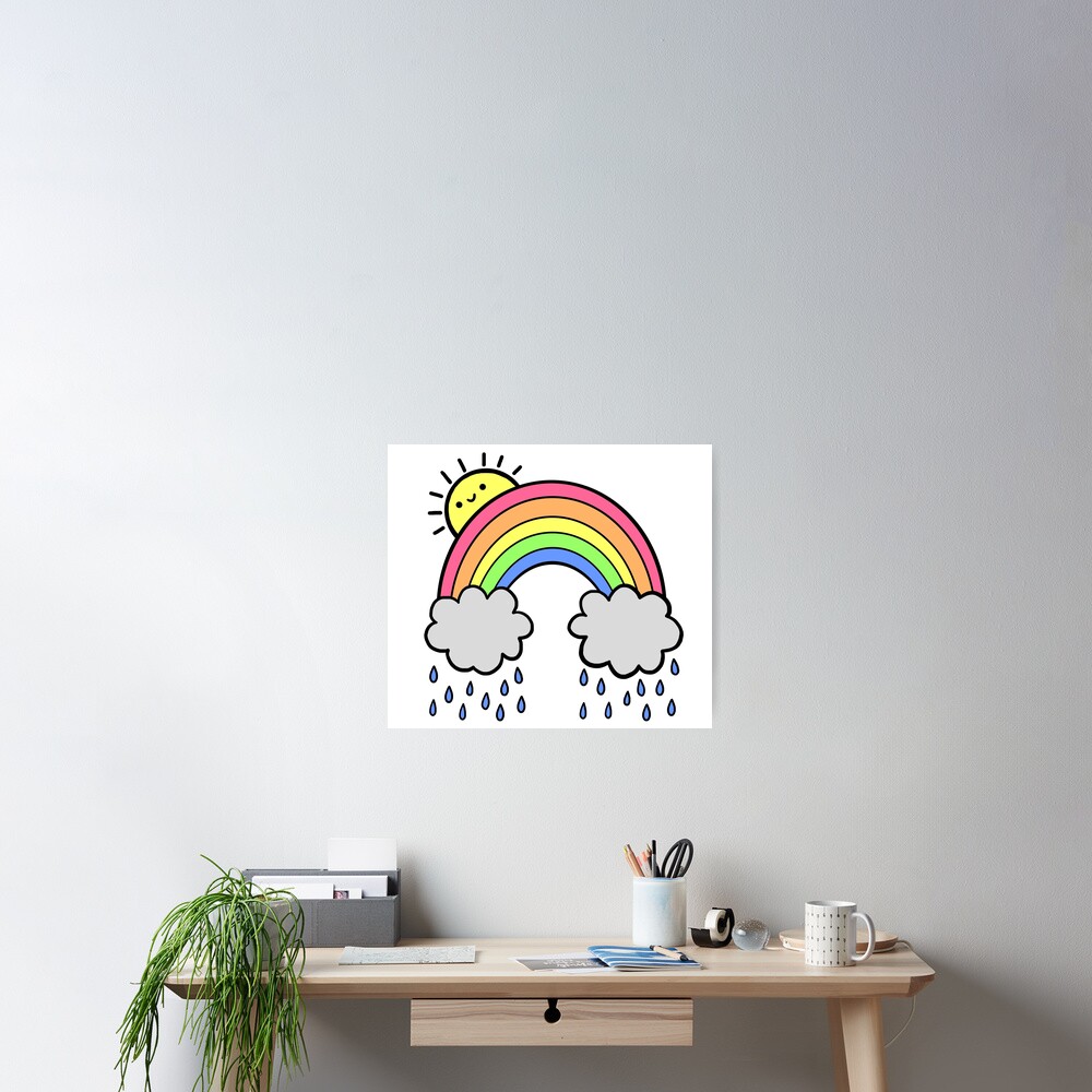 Rainbow Above the Clouds Poster