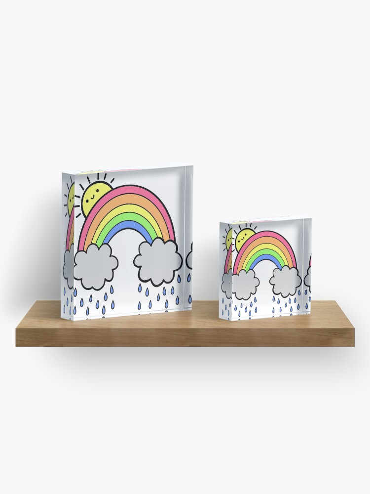 Alternate view of Rainbow Above the Clouds Acrylic Block