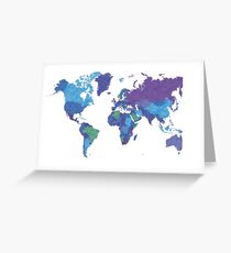 World Map Colourful Greeting Card