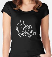 Tintin And Milou Merchandise Women's Fitted Scoop T-Shirt