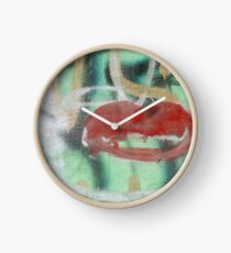 Red Kiss 2 Graffiti Clock