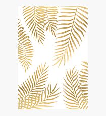 Gold palm leaves Photographic Print