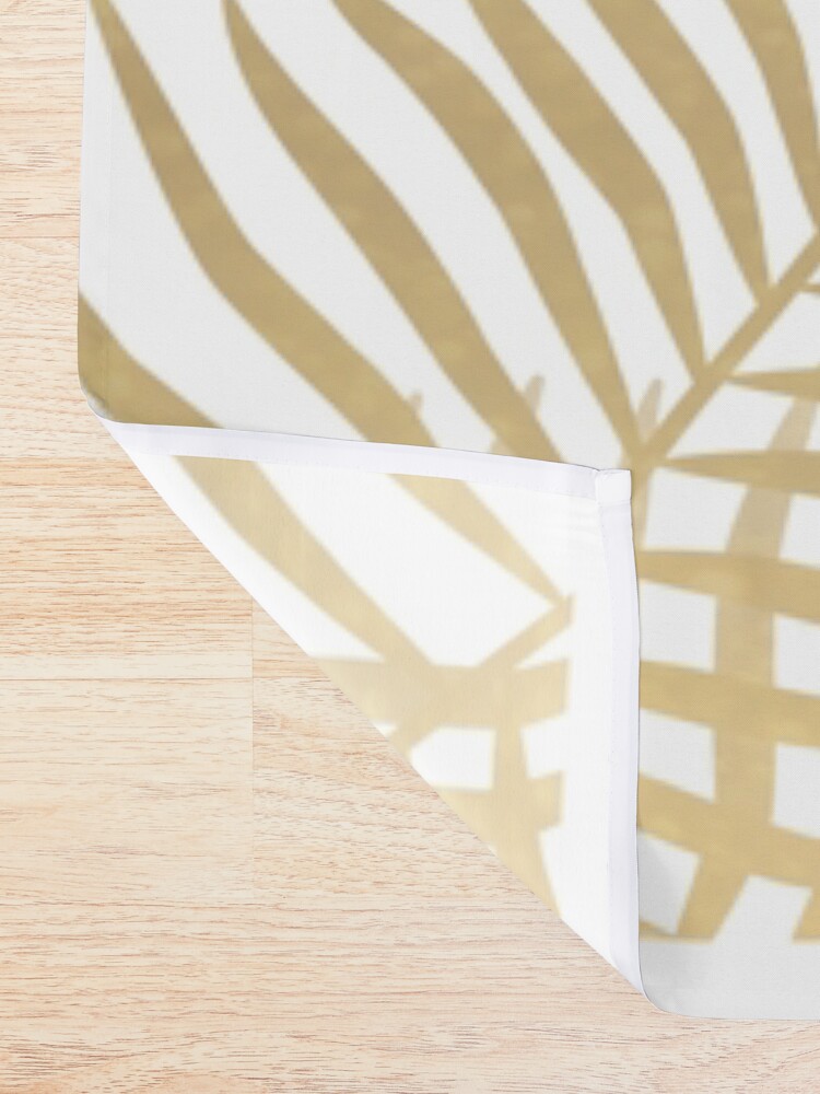 Alternate view of Gold palm leaves Shower Curtain