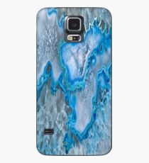 Blauer Geode-Kasten Hülle & Klebefolie für Samsung Galaxy