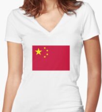 China flag Women's Fitted V-Neck T-Shirt